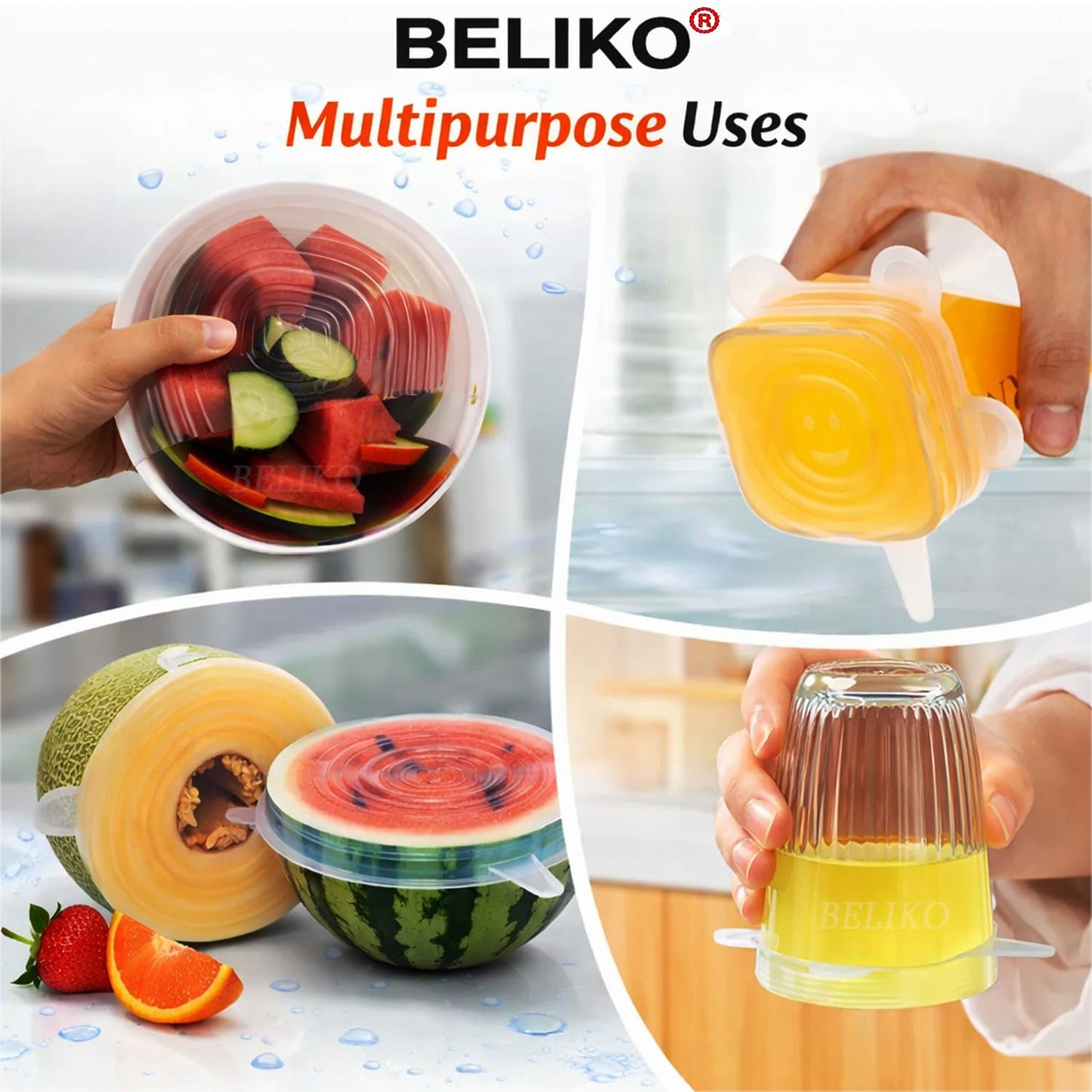 Multi Size Reusable Silicone Food Storage Lids