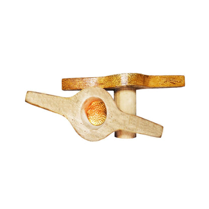 Handmade Wooden Idiyappam Maker Kitchen Press Tool - Hand Press Maker - Sev Sancha Maker with Brass Bottom Sheet (Pack of 1)