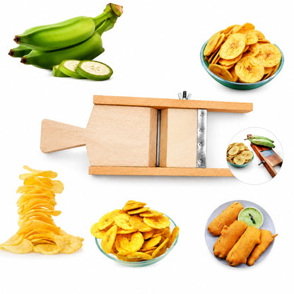 Wooden Mandoline Vegetable Slicer & Grater – 15.5 inch Handheld Chips Cutter for Potato, Banana, Onion – Steel Blade – Commercial-Grade Kitchen Tool for Bajji, Salad, Snacks (Big Size)