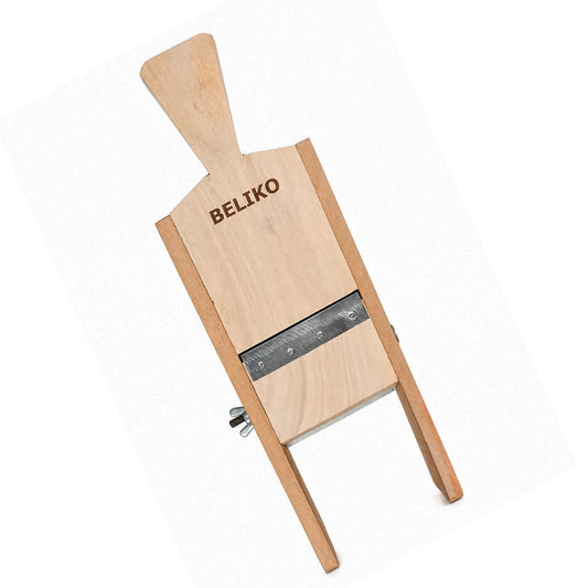 Wooden Mandoline Vegetable Slicer & Grater – 15.5 inch Handheld Chips Cutter for Potato, Banana, Onion – Steel Blade – Commercial-Grade Kitchen Tool for Bajji, Salad, Snacks (Big Size)