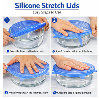 Multi Size Reusable Silicone Food Storage Lids