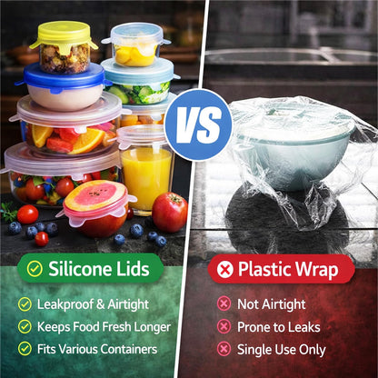 Multi Size Reusable Silicone Food Storage Lids