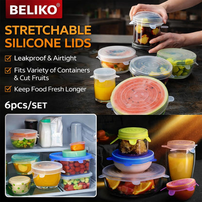 Multi Size Reusable Silicone Food Storage Lids