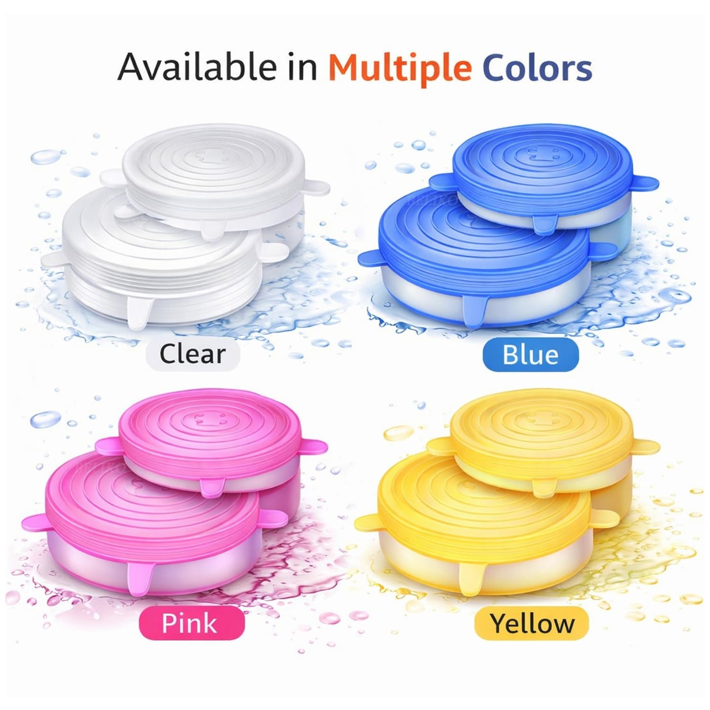 Multi Size Reusable Silicone Food Storage Lids
