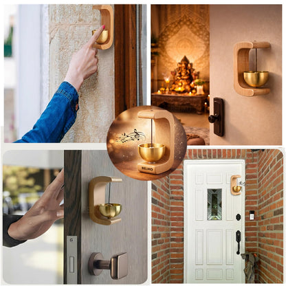 Beliko Magnetic Wooden Door Chime with Brass Bell