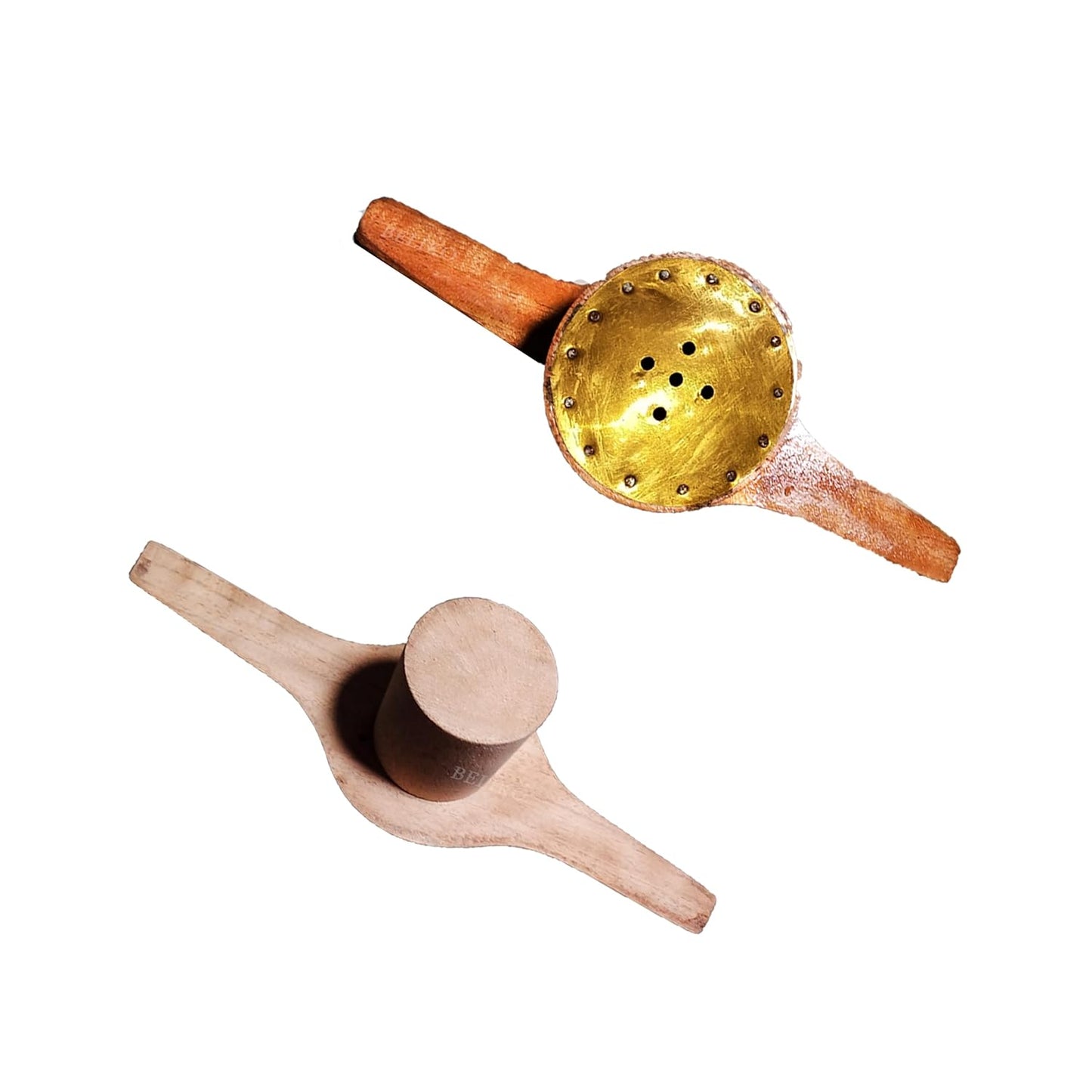 Handmade Wooden Kitchen Press - Murukku Maker With Aluminium Cladding Cup Inside - Chakli Maker With Brass Bottom Sheet and 5 Holes
