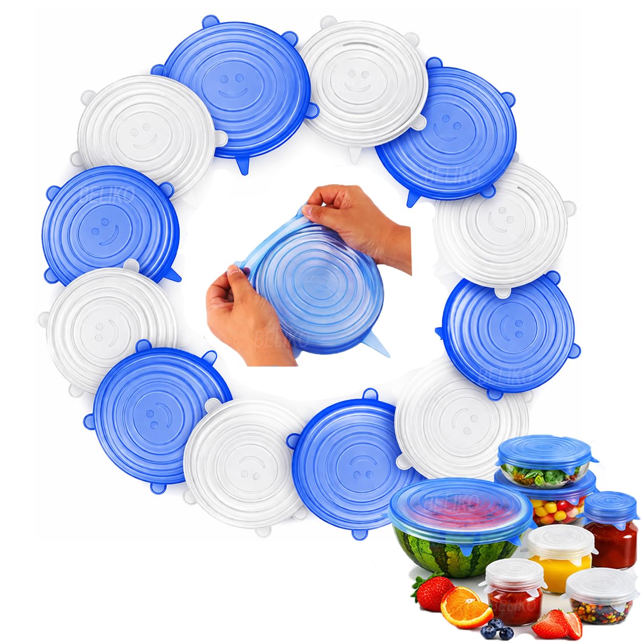Multi Size Reusable Silicone Food Storage Lids