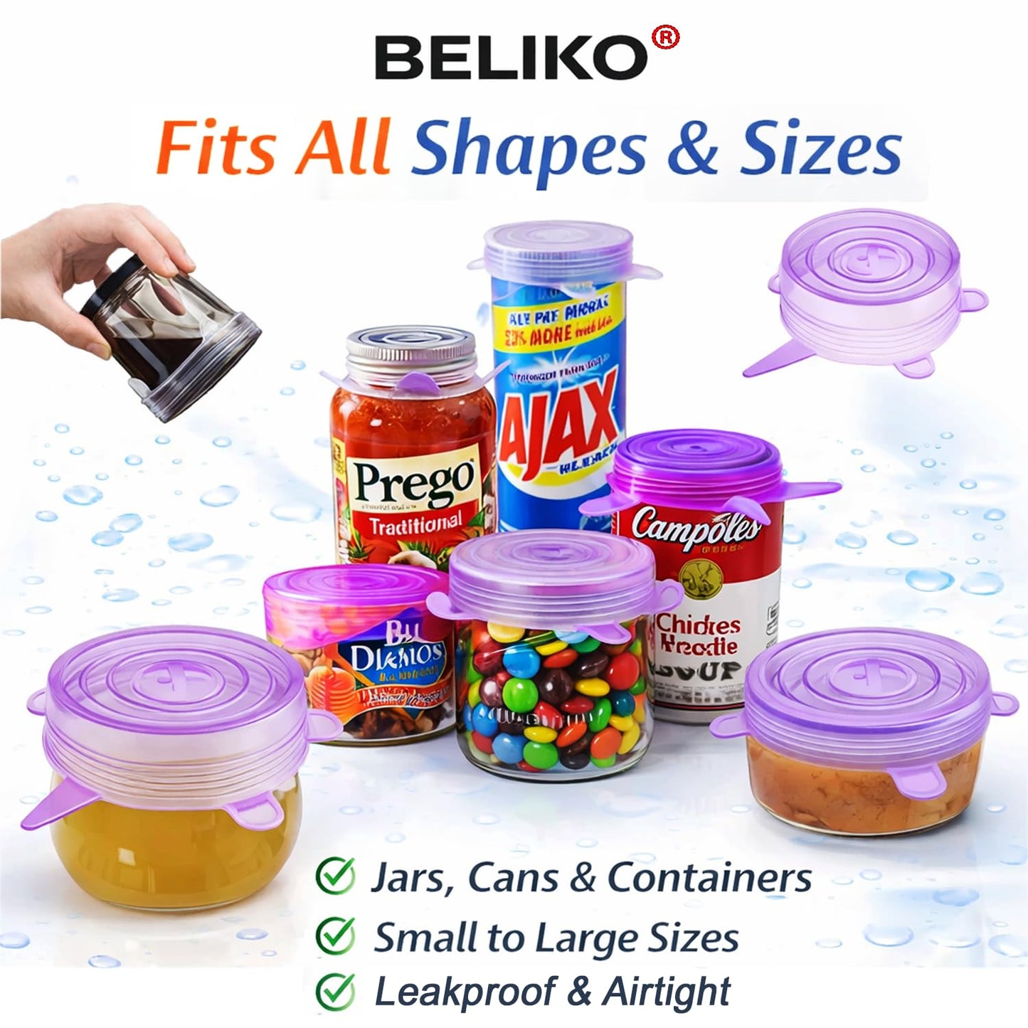 Multi Size Reusable Silicone Food Storage Lids