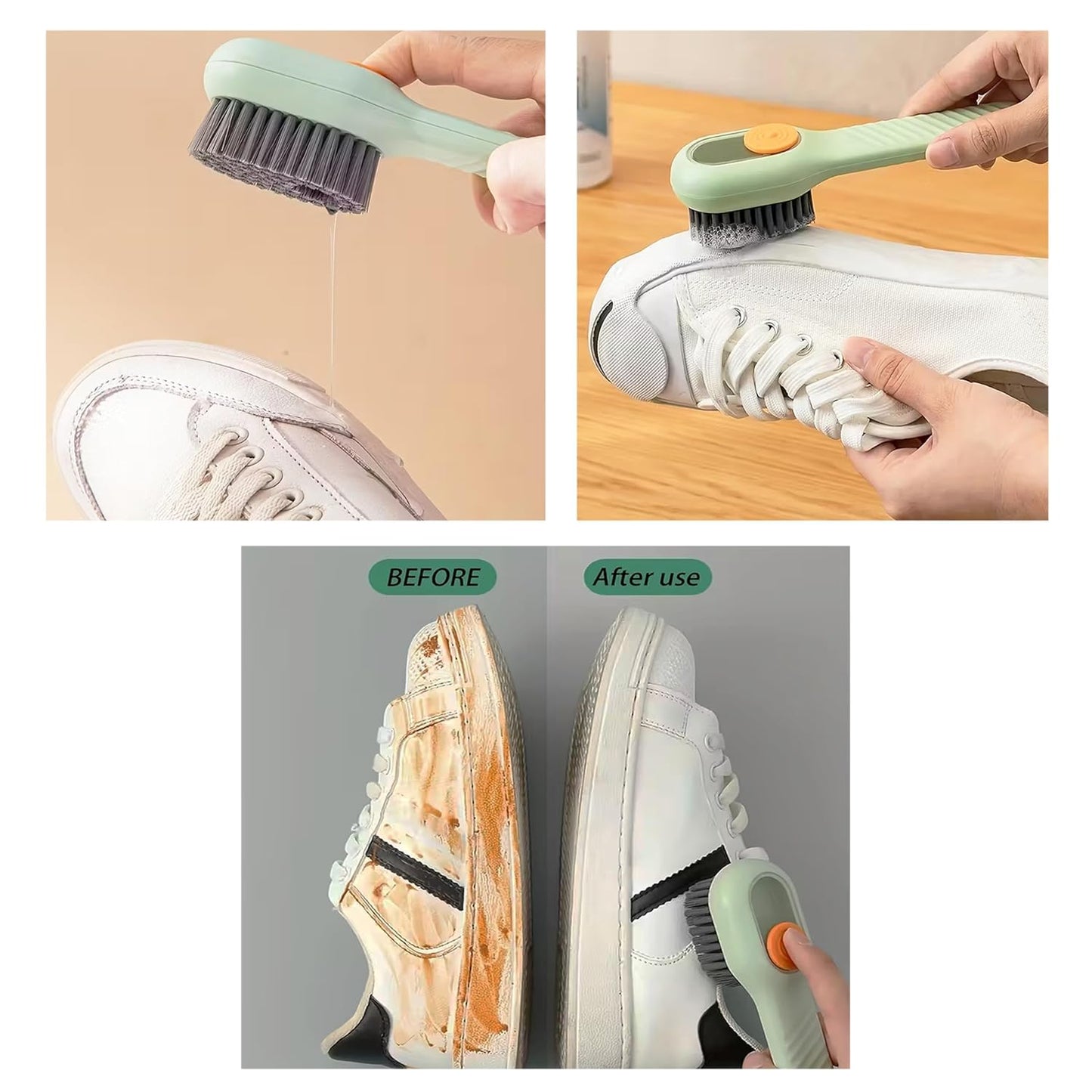 Multifunctional Liquid Shoe Cleaning Brush with Soap Dispenser