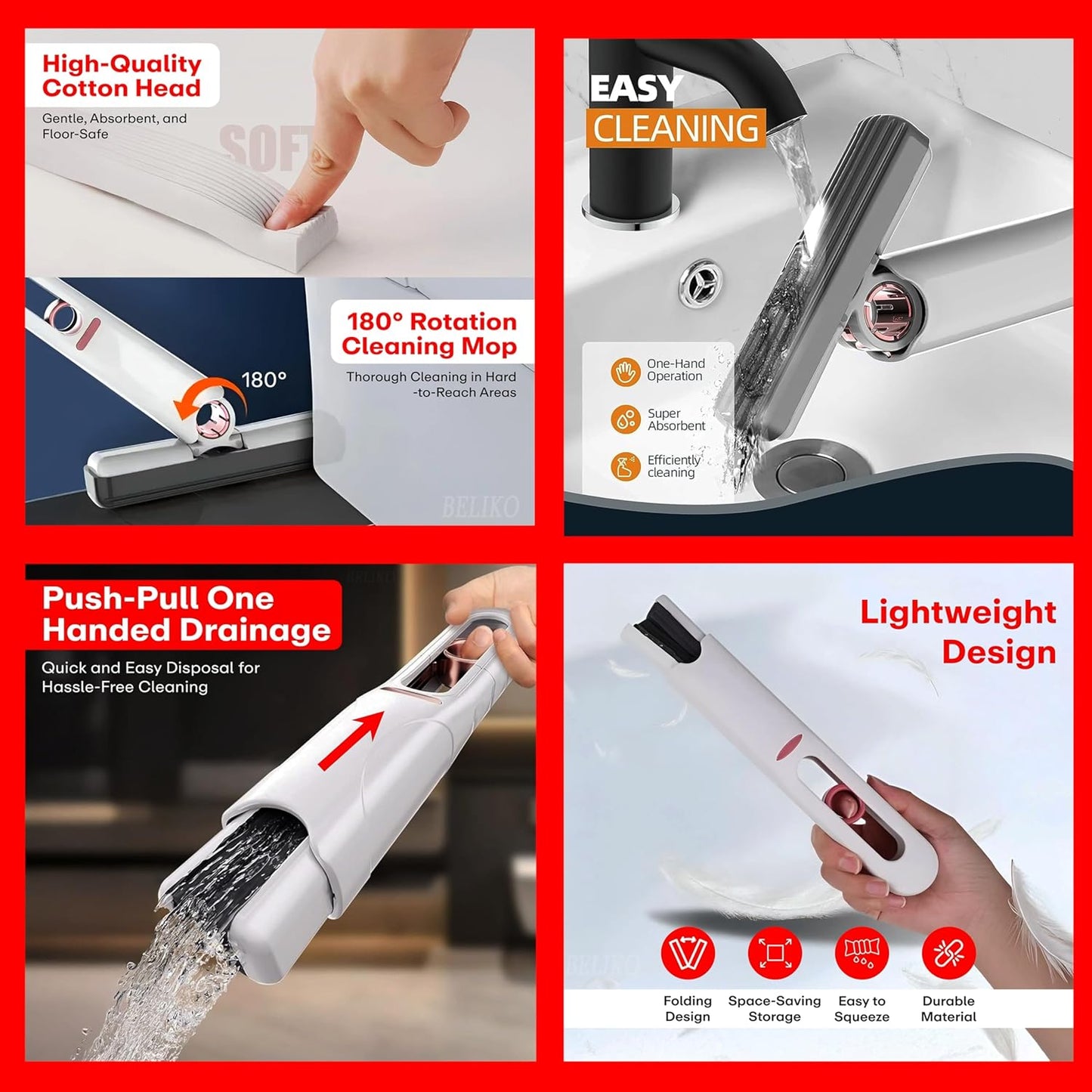Portable Self Squeeze Mini Mop for Floor Cleaning