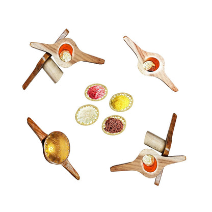 Handmade Wooden Idiyappam Maker Kitchen Press Tool - Hand Press Maker - Sev Sancha Maker with Brass Bottom Sheet (Pack of 1)