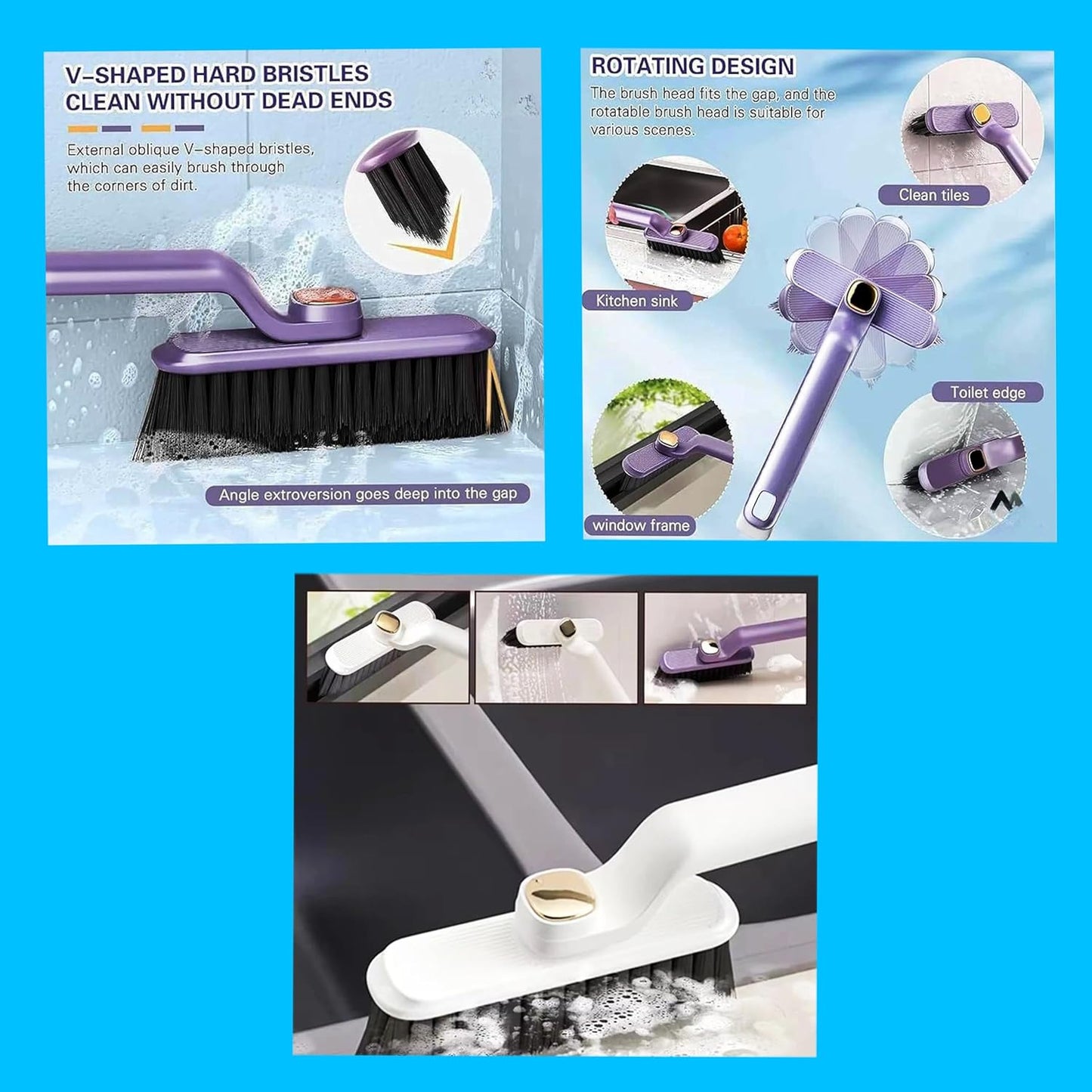 360° Rotating Bathroom Cleaning Brush