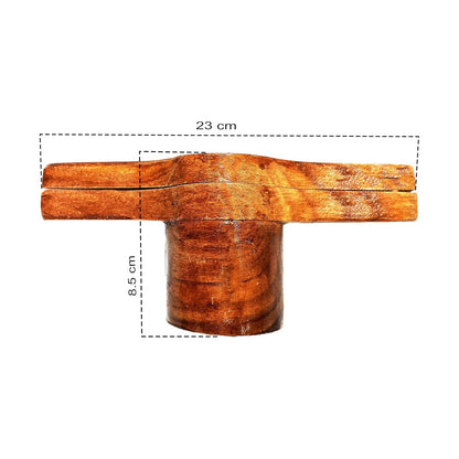 Handmade Wooden Idiyappam Maker Kitchen Press Tool - Hand Press Maker - Sev Sancha Maker with Brass Bottom Sheet (Pack of 1)