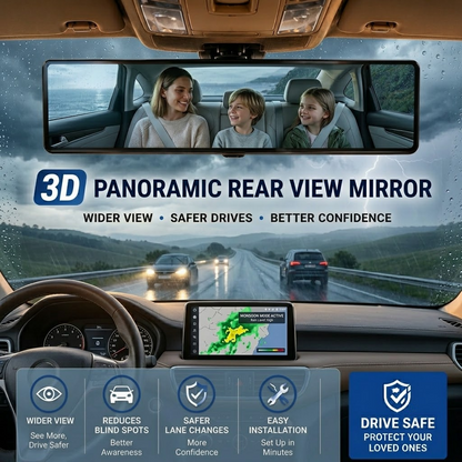 3D Wide Angle 270° Panoramic Rear View Mirror