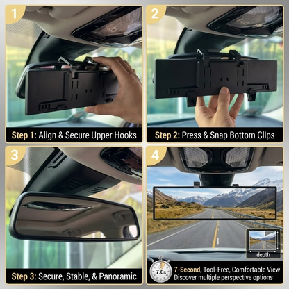 3D Wide Angle 270° Panoramic Rear View Mirror